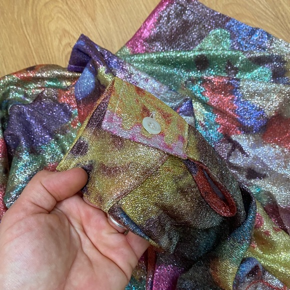 y2k Walter Van Beirendonck shimmer elastic retro colorful tee S Kiss The Future - Picture 4 of 9